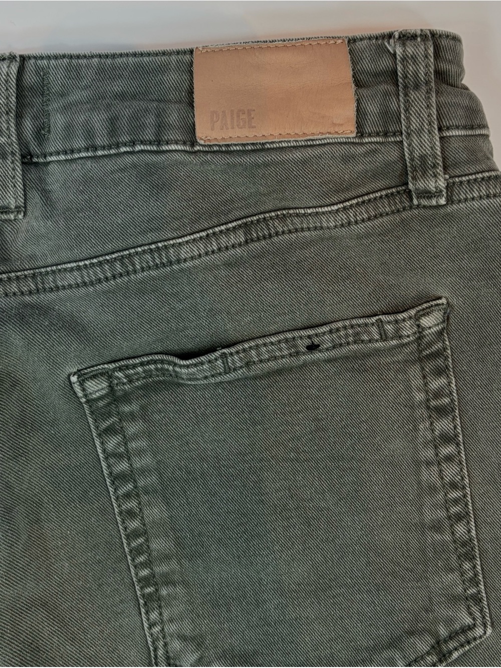 PAIGE Alexis Utility Barrel Leg Jeans Olive Green High Rise Crop Women’s 29 - Picture 8 of 14